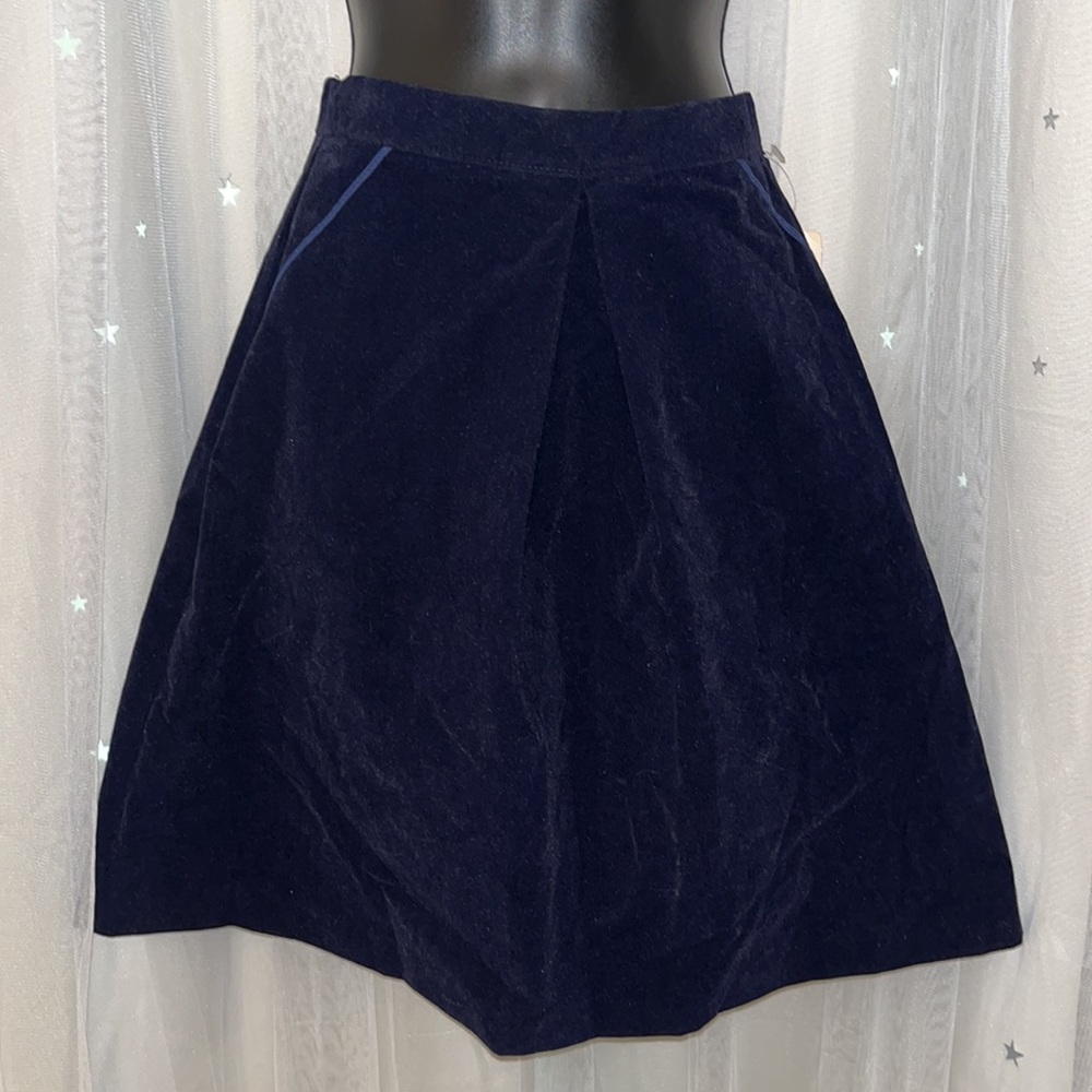 Vintage Russ Girl Velvet-feel Navy color skirt Size 0 (24 inch waist) #10161